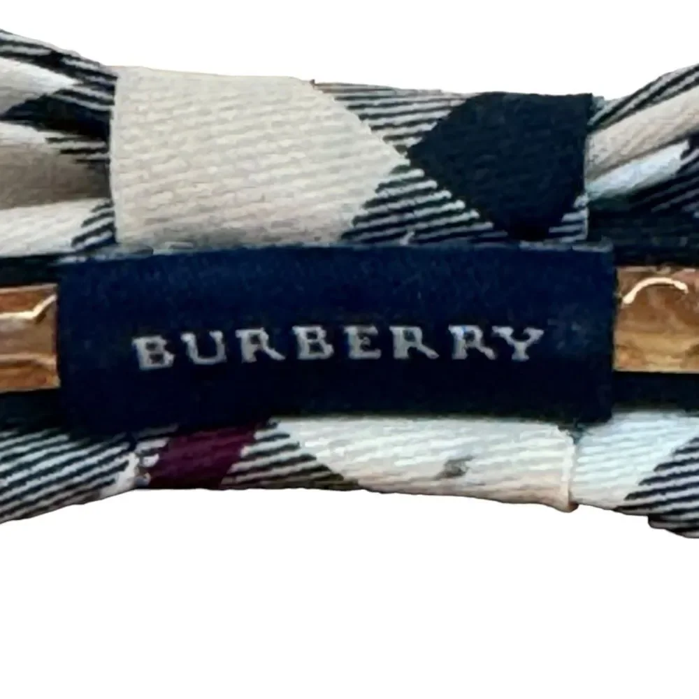 Burberry Classic Preppy Plaid Pattern Luxury Hair Bow Hair Clip Accessory.